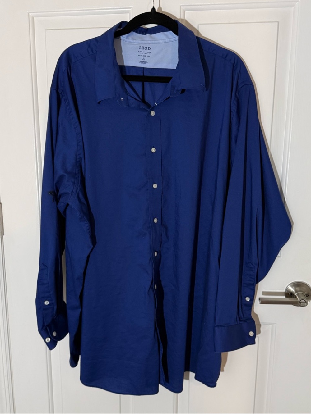 Mens Big and Tall IZOD Button-Down Dress Shirt - Royal Blue